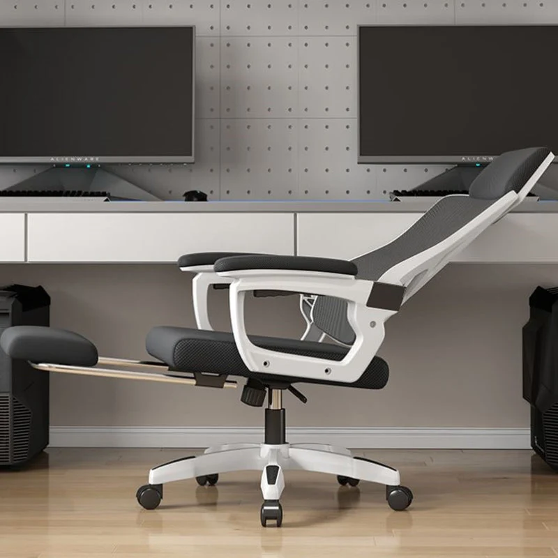 Chaise de bureau en maille à dossier haut, accoudoirs réglables en hauteur avec roulettes pivotantes Clearhalo