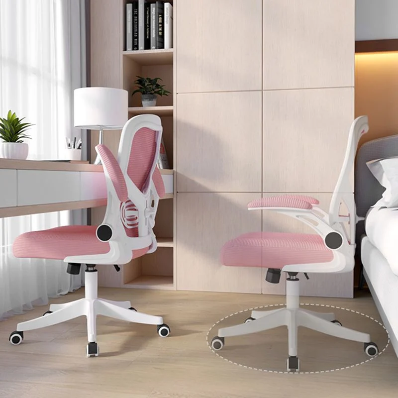Chaise de bureau en maille moderne, fauteuil ergonomique à accoudoirs rembourrés avec roulettes Clearhalo