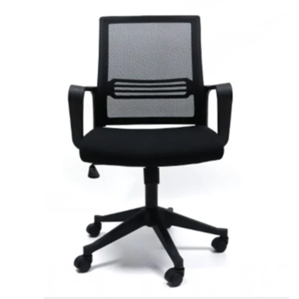 Chaise de bureau en maille noire avec accoudoir, chaise pivotante sans détresse Clearhalo