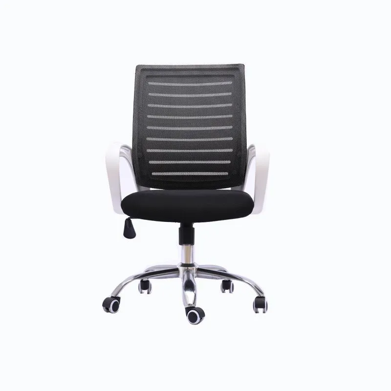Chaise de bureau en maille noire, cadre en plastique, chaise de bureau avec roulettes Clearhalo
