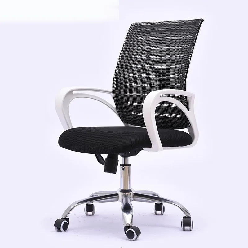 Chaise de bureau en maille noire, cadre en plastique, chaise de bureau avec roulettes Clearhalo