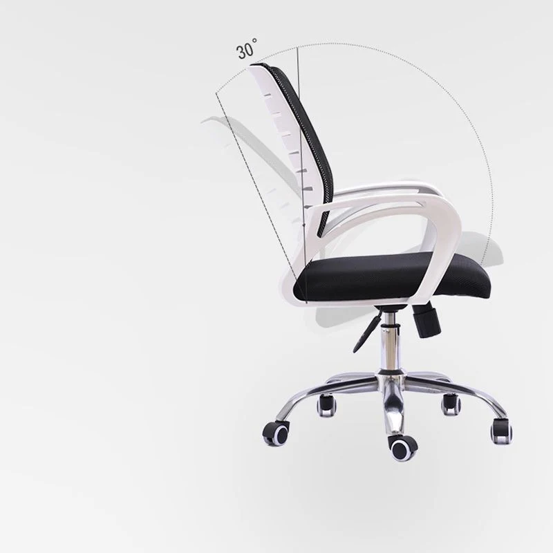 Chaise de bureau en maille noire, cadre en plastique, chaise de bureau avec roulettes Clearhalo