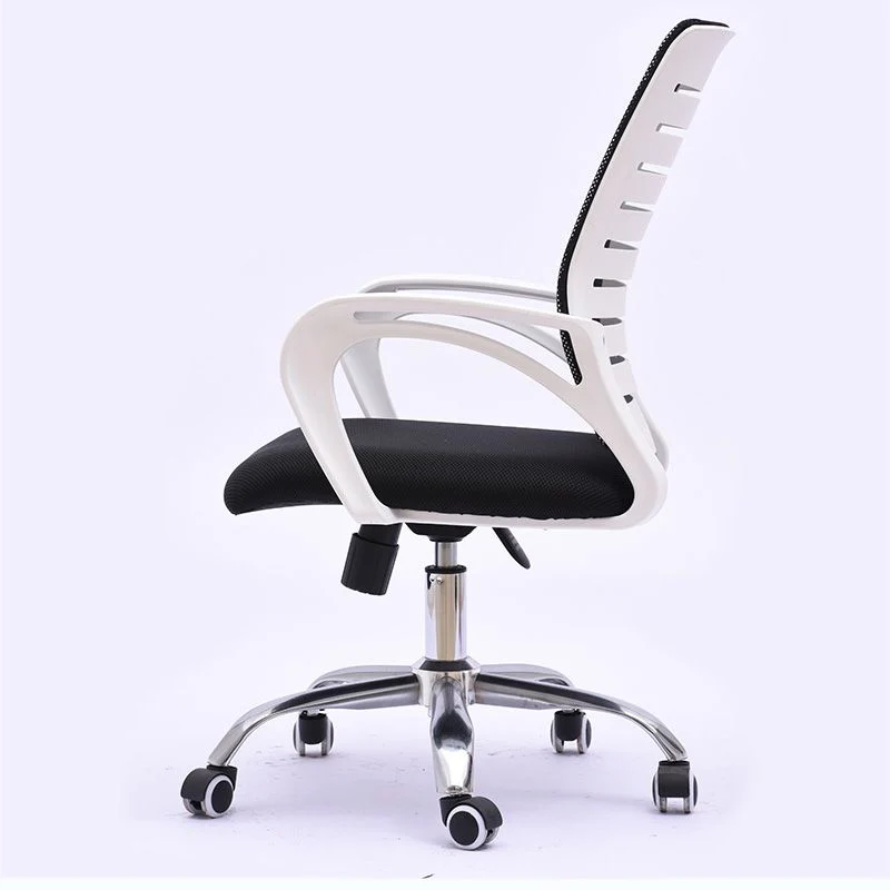 Chaise de bureau en maille noire, cadre en plastique, chaise de bureau avec roulettes Clearhalo