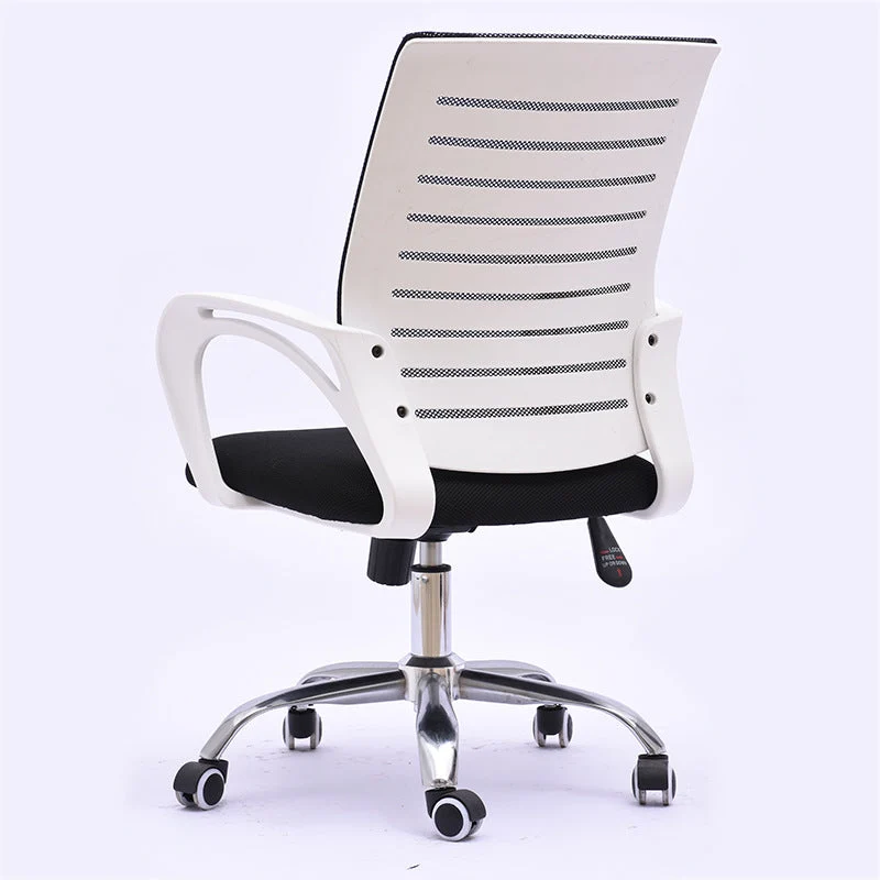 Chaise de bureau en maille noire, cadre en plastique, chaise de bureau avec roulettes Clearhalo