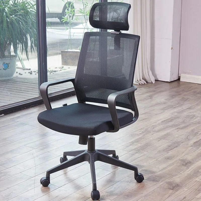 Chaise de bureau moderne à accoudoirs fixes, réglable en hauteur, avec roulettes Clearhalo