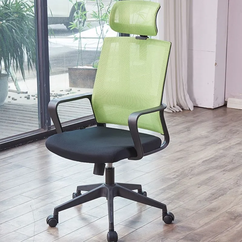 Chaise de bureau moderne à accoudoirs fixes, réglable en hauteur, avec roulettes Clearhalo