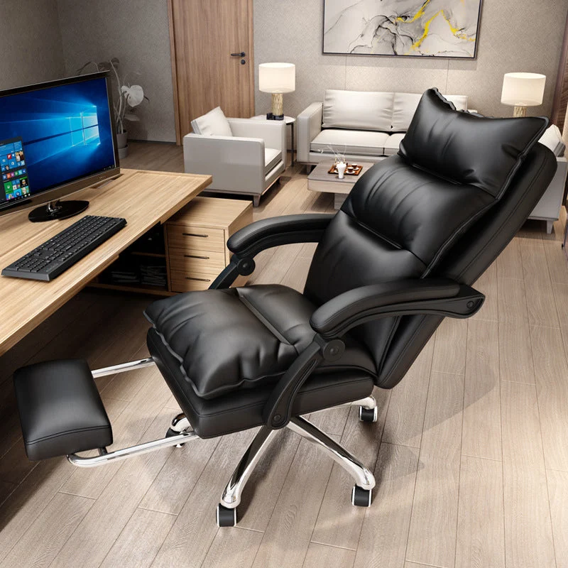 Chaise de bureau moderne, accoudoirs rembourrés, hauteur de siège réglable, avec roulettes Clearhalo