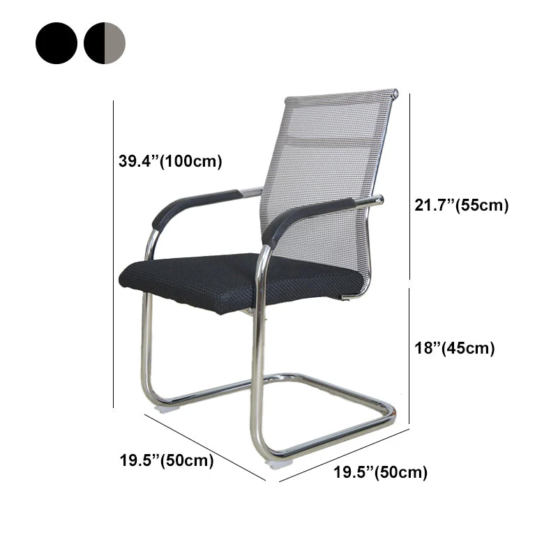 Chaise de bureau moderne en acier noir avec dossier moyen et chaise de bureau à dossier haut Clearhalo