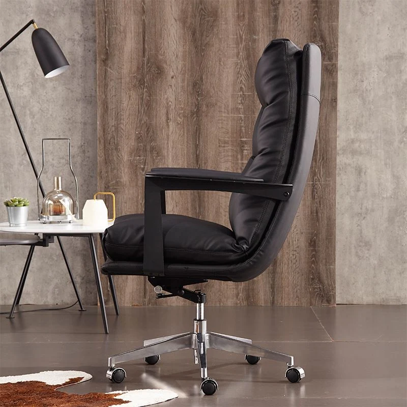 Chaise de bureau moderne avec accoudoirs rembourrés, sans détresse, avec roulettes Clearhalo