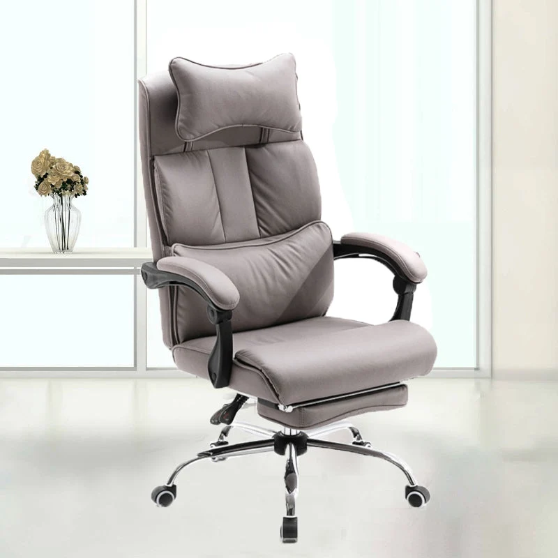 Chaise de bureau moderne avec bras rembourrés, chaise de bureau ergonomique sans détresse avec roulettes Clearhalo