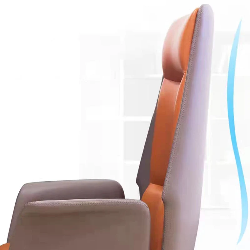 Chaise de bureau moderne avec cadre en métal argenté, chaise de travail ergonomique exécutive Clearhalo
