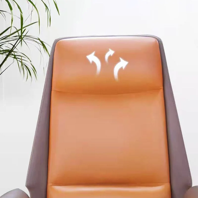 Chaise de bureau moderne avec cadre en métal argenté, chaise de travail ergonomique exécutive Clearhalo