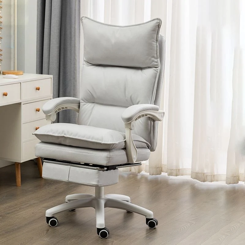 Chaise de bureau moderne avec dossier haut, chaise de bureau de direction avec accoudoirs rembourrés Clearhalo