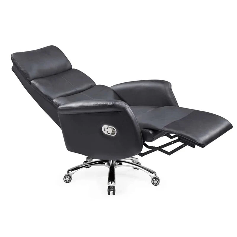 Chaise de bureau moderne avec oreiller inclus, chaise de bureau en simili cuir avec roulettes Clearhalo