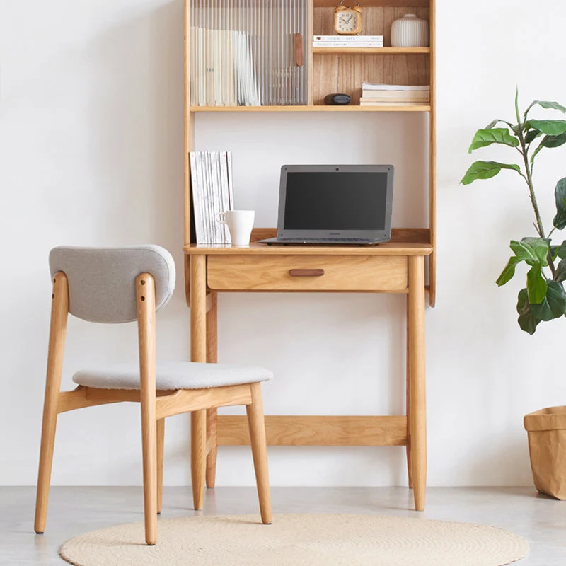 Chaise de bureau moderne en bois avec 4 pieds pour chambre à coucher Clearhalo
