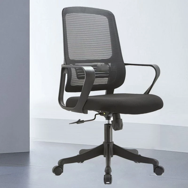 Chaise de bureau moderne à bras fixes, chaise de conférence à dossier en maille pour le bureau Clearhalo
