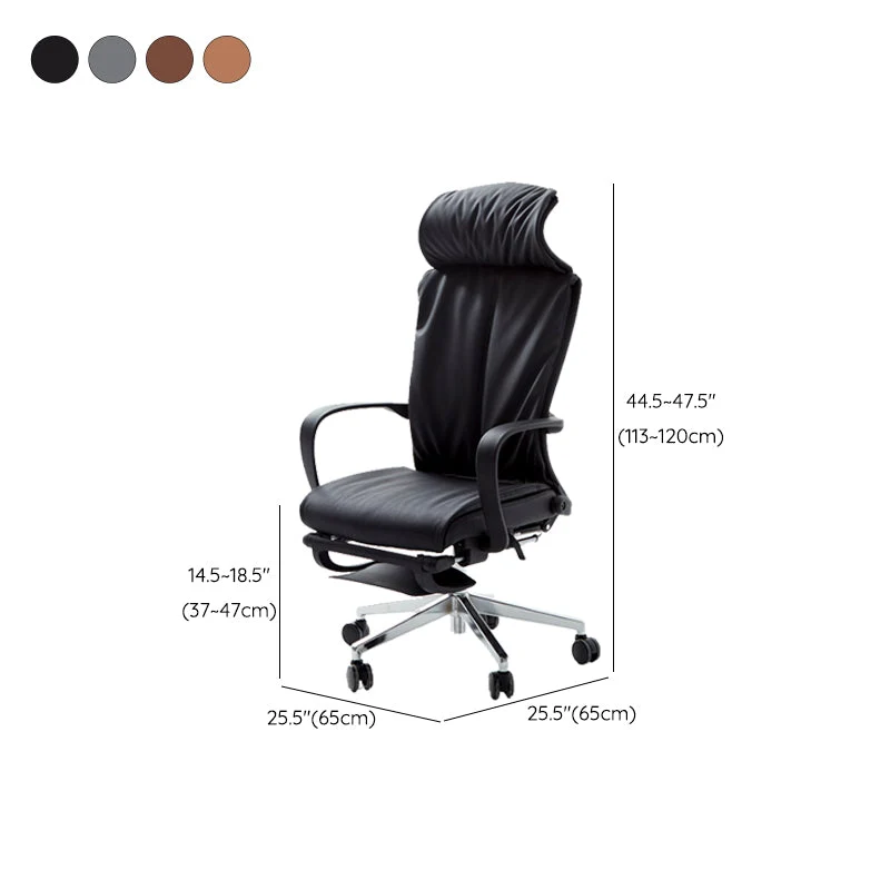 Chaise de bureau moderne à bras fixes, chaise de bureau à hauteur de siège réglable pour le bureau Clearhalo
