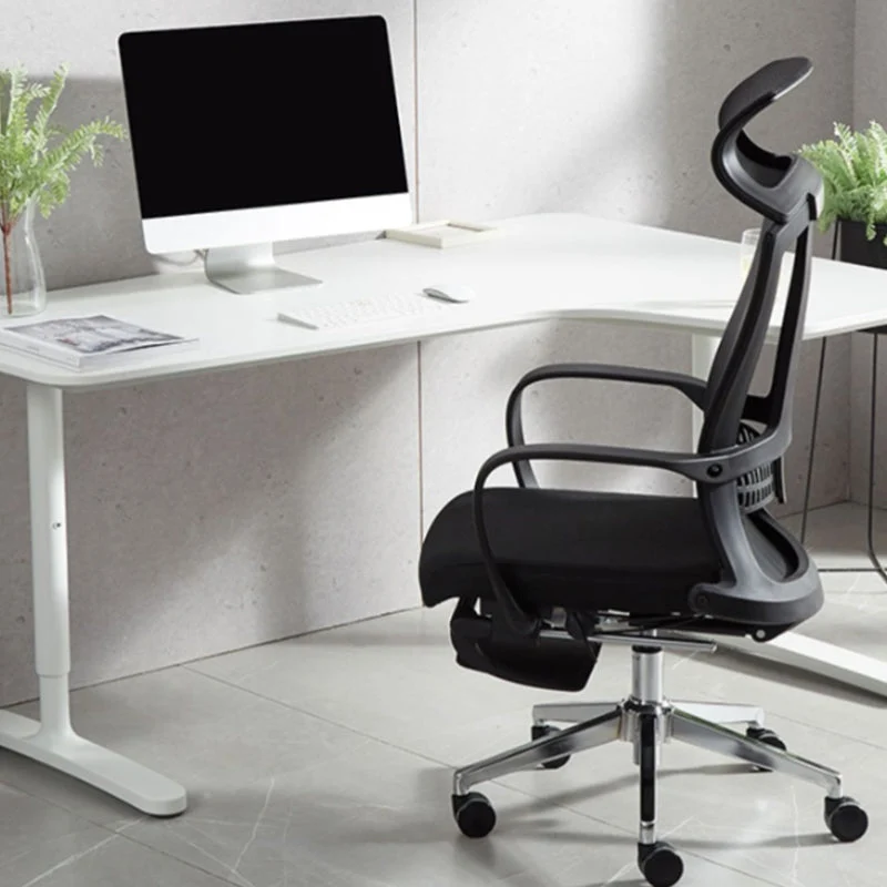 Chaise de bureau moderne à bras fixes, chaise de bureau à hauteur de siège réglable pour le bureau Clearhalo