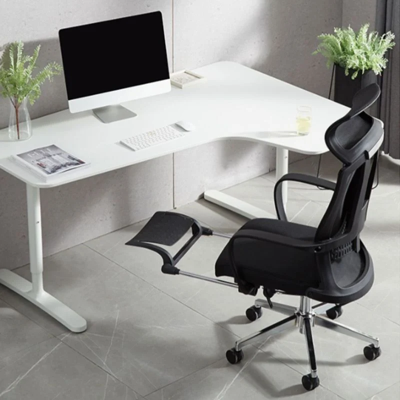 Chaise de bureau moderne à bras fixes, chaise de bureau à hauteur de siège réglable pour le bureau Clearhalo