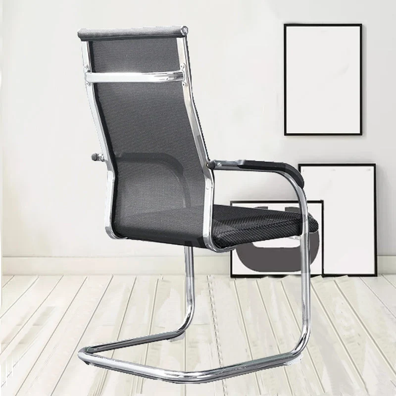 Chaise de bureau moderne à bras fixes, chaise de maison à dossier haut et à dossier moyen Clearhalo