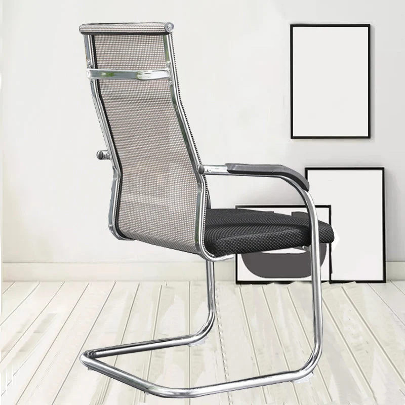 Chaise de bureau moderne à bras fixes, chaise de maison à dossier haut et à dossier moyen Clearhalo