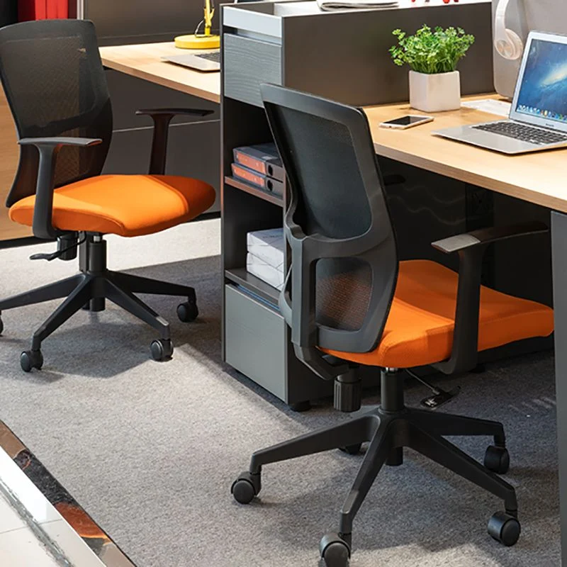Chaise de bureau moderne à bras fixes, chaise de bureau à hauteur de siège réglable à dossier moyen Clearhalo
