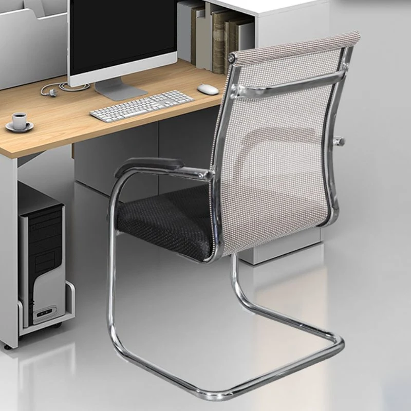 Chaise de bureau moderne à bras fixes, chaise de travail à dossier maillé pour le bureau Clearhalo