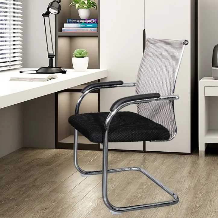 Chaise de bureau moderne à bras fixes, chaise de travail à dossier maillé pour le bureau Clearhalo