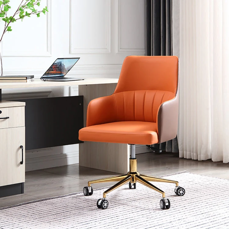 Chaise de bureau moderne à bras fixes, hauteur de siège réglable, avec roulettes Clearhalo