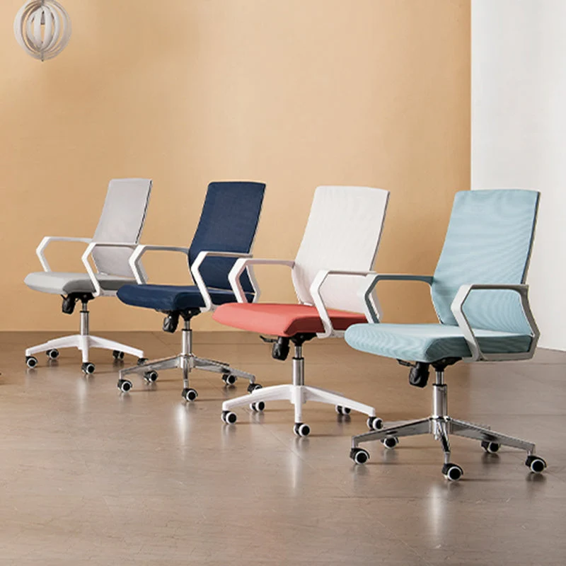 Chaise de bureau moderne, bras fixes, hauteur de siège réglable, chaise pivotante avec dossier respirant Clearhalo