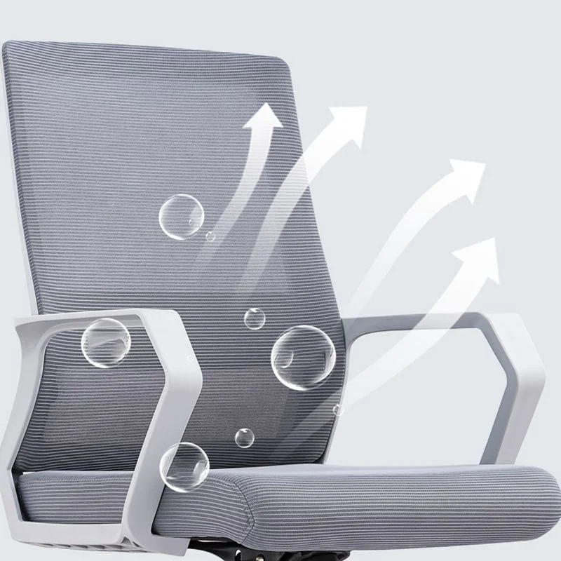 Chaise de bureau moderne, bras fixes, hauteur de siège réglable, chaise pivotante avec dossier respirant Clearhalo