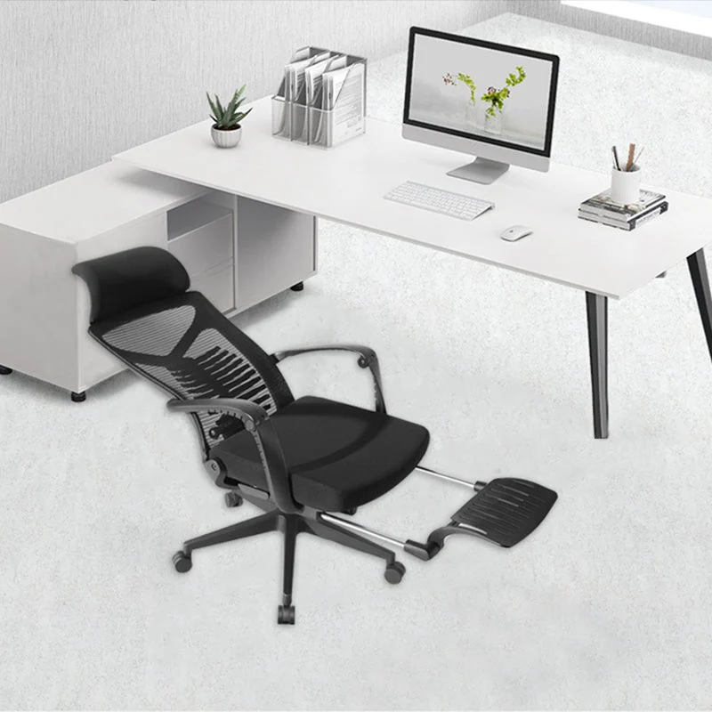 Chaise de bureau moderne à bras fixes, siège réglable en hauteur, avec roulettes Clearhalo