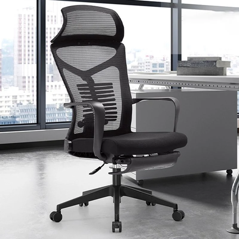 Chaise de bureau moderne à bras fixes, siège réglable en hauteur, avec roulettes Clearhalo