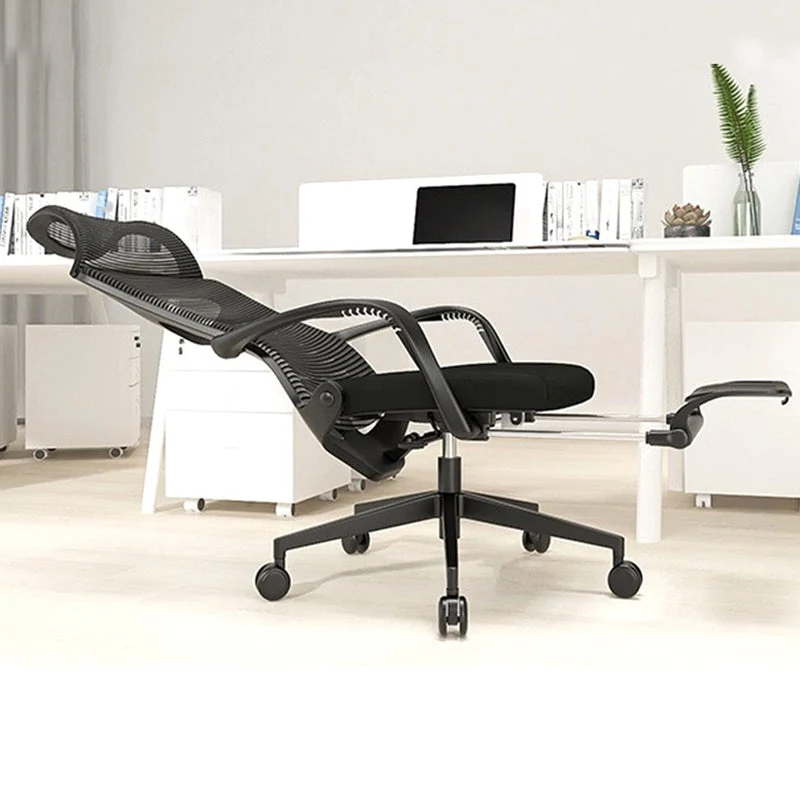 Chaise de bureau moderne à bras fixes, siège réglable en hauteur, avec roulettes Clearhalo