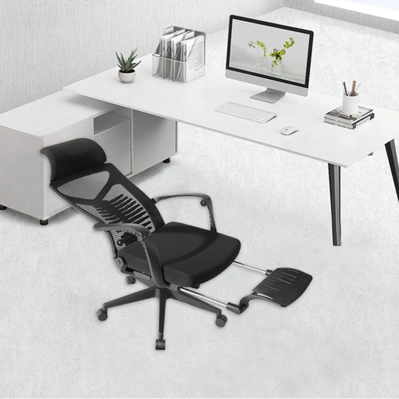 Chaise de bureau moderne à bras fixes, siège réglable en hauteur, avec roulettes Clearhalo