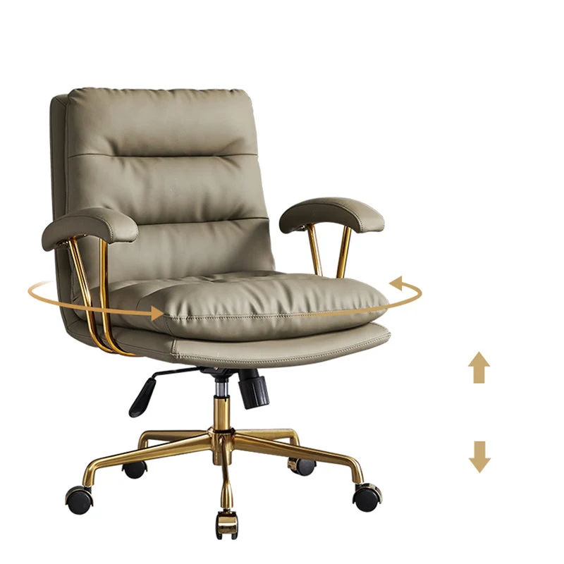 Chaise de bureau moderne à bras rembourrés, siège réglable en hauteur, avec roulettes Clearhalo