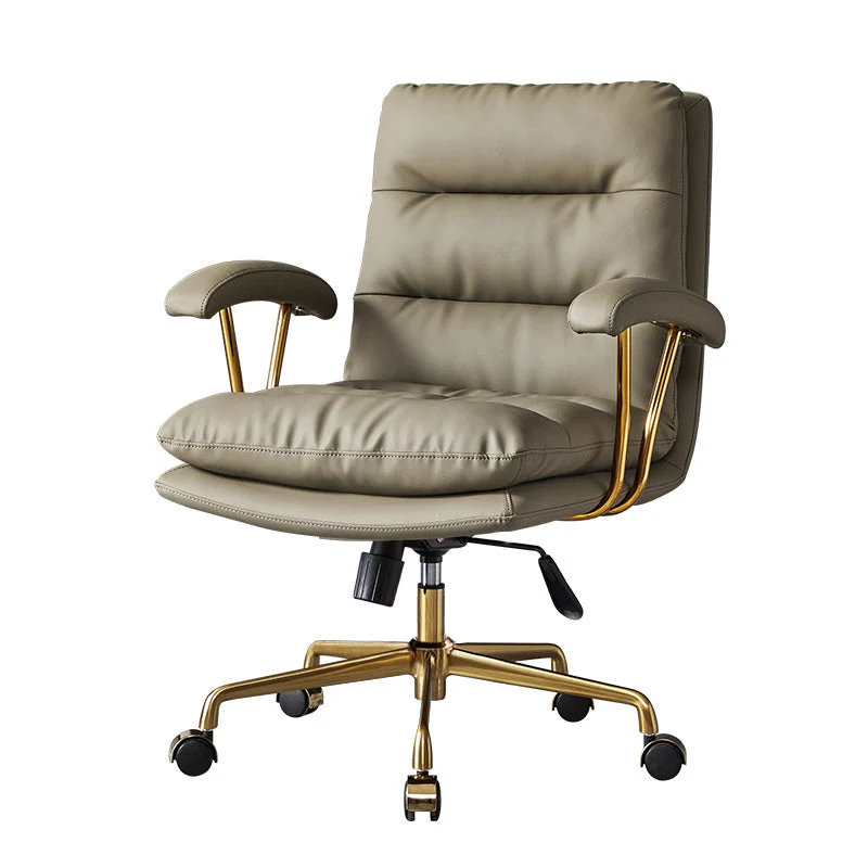 Chaise de bureau moderne à bras rembourrés, siège réglable en hauteur, avec roulettes Clearhalo