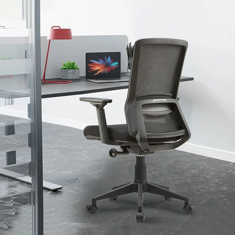 Chaise de bureau moderne à bras réglables, sans détresse, avec roulettes Clearhalo