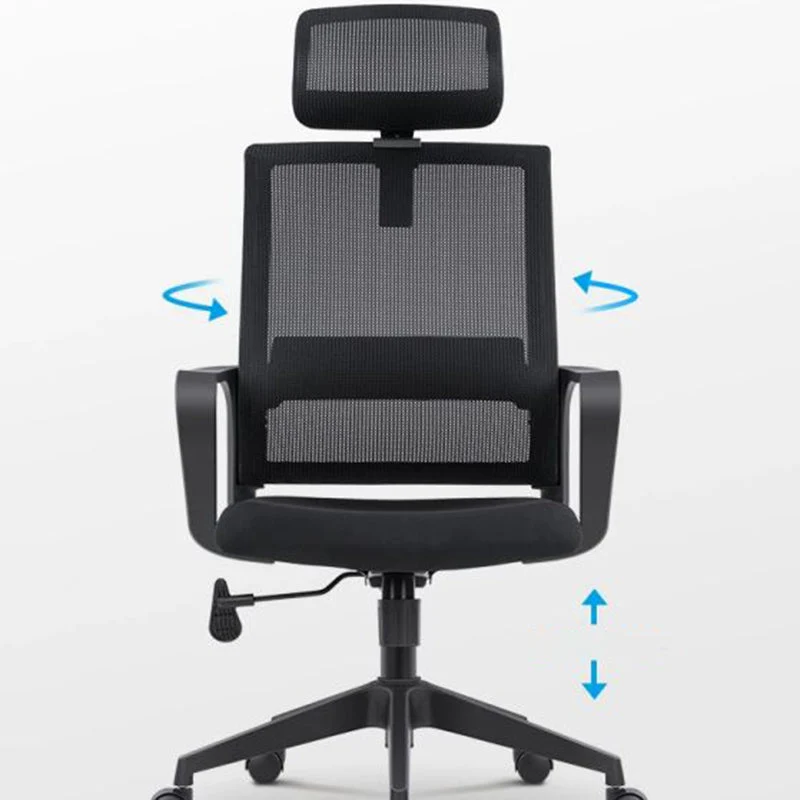 Chaise de bureau moderne, chaise de bureau à dossier moyen, noire, sans détresse Clearhalo