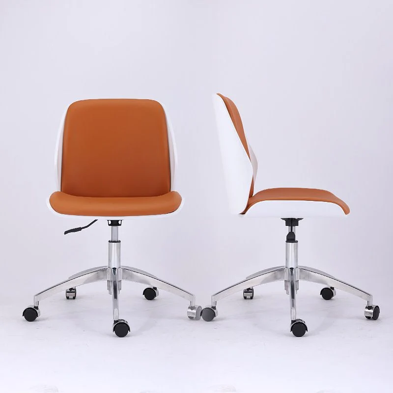 Chaise de bureau moderne, chaise de conférence en bois, chaise à dossier moyen avec roulettes Clearhalo