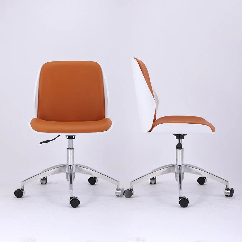 Chaise de bureau moderne, chaise de conférence en bois, chaise à dossier moyen avec roulettes Clearhalo