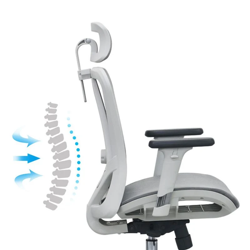 Chaise de bureau moderne, chaise d'ordinateur à dossier haut en maille réglable avec roulettes Clearhalo