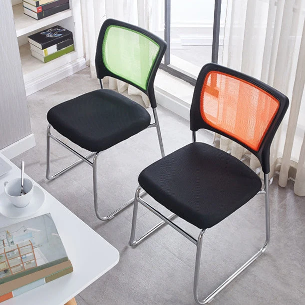 Chaise de bureau moderne, chaise d'ordinateur en maille, chaise sans accoudoirs à dossier moyen Clearhalo