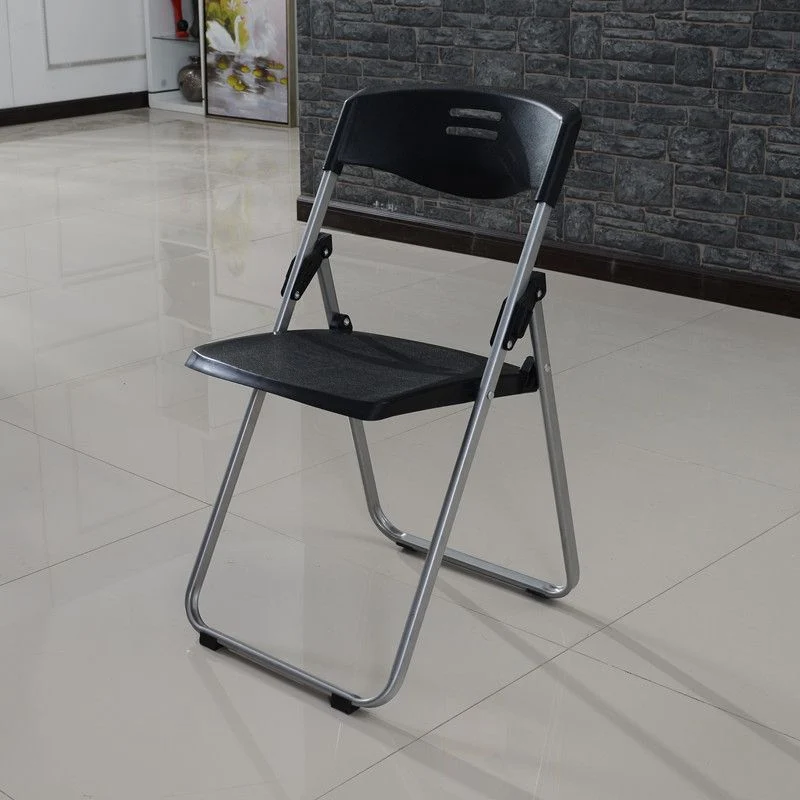 Chaise de bureau moderne, chaise d'ordinateur en plastique à dossier moyen, sans roues Clearhalo