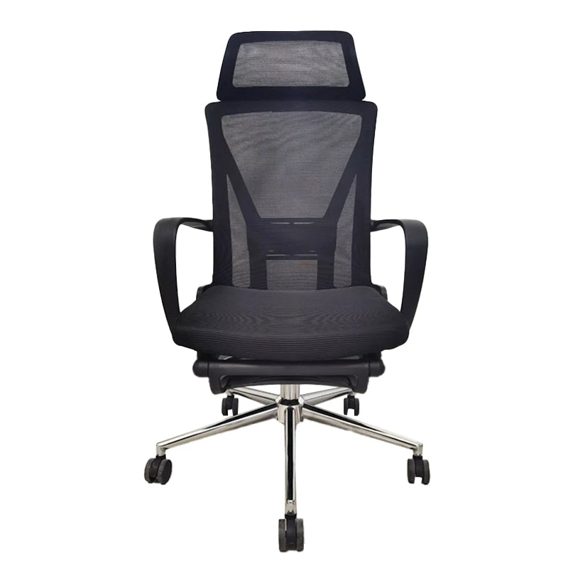 Chaise de bureau moderne, chaise de travail à bras fixes avec roulettes pour le bureau Clearhalo