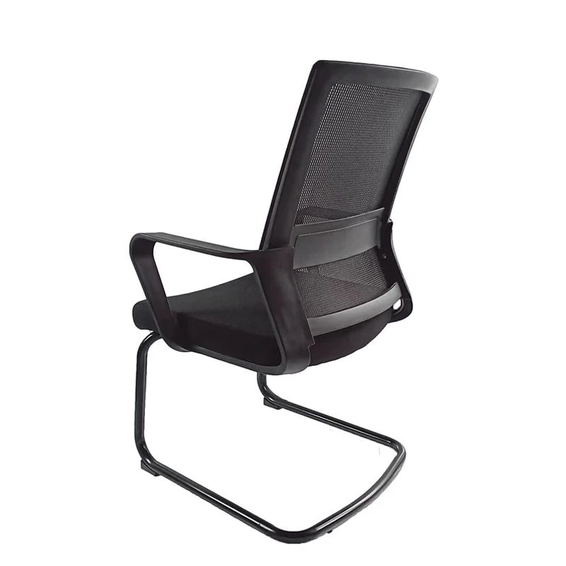 Chaise de bureau moderne et contemporaine à dossier moyen, noire, en microfibre Clearhalo