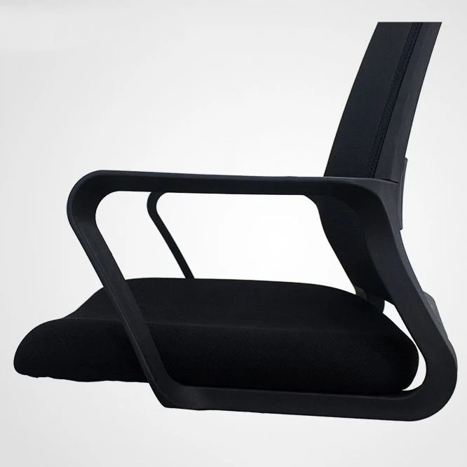 Chaise de bureau moderne et contemporaine à dossier moyen, noire, en microfibre Clearhalo