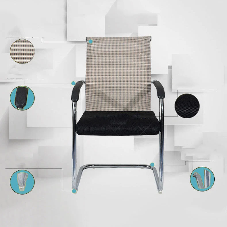 Chaise de bureau moderne et contemporaine en microfibre, chaise de bureau à dossier moyen Clearhalo