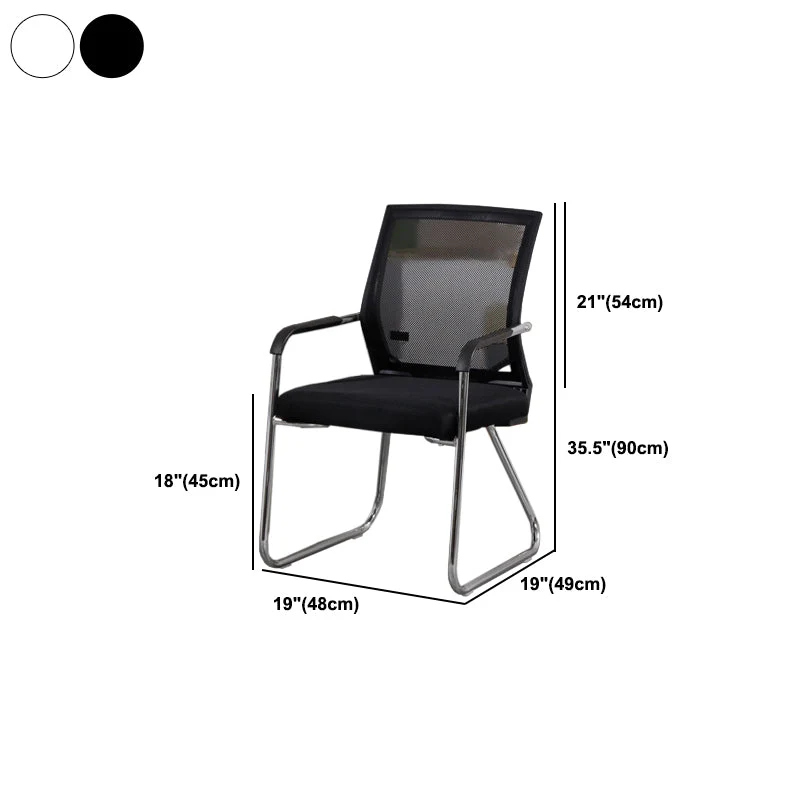 Chaise de bureau moderne CorLiving Workspace, chaise de bureau en maille noire à dossier moyen Clearhalo