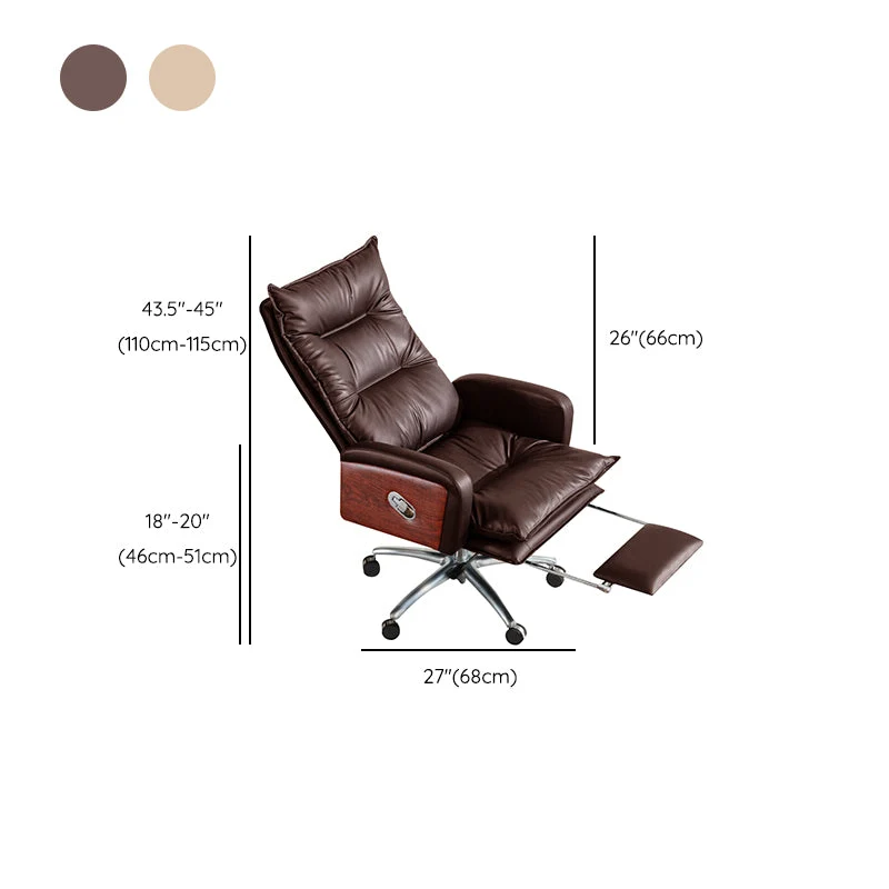 Chaise de bureau moderne en cuir, chaise de bureau à dossier haut avec roulettes Clearhalo
